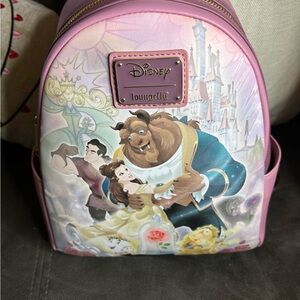 Loungefly Pink Disney Beauty and the Beast Backpack